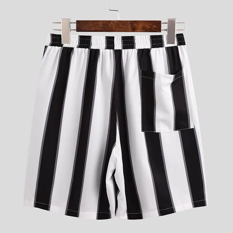 Summer Short Men's Striped Beach Pajamas Suit - WAlMYe #