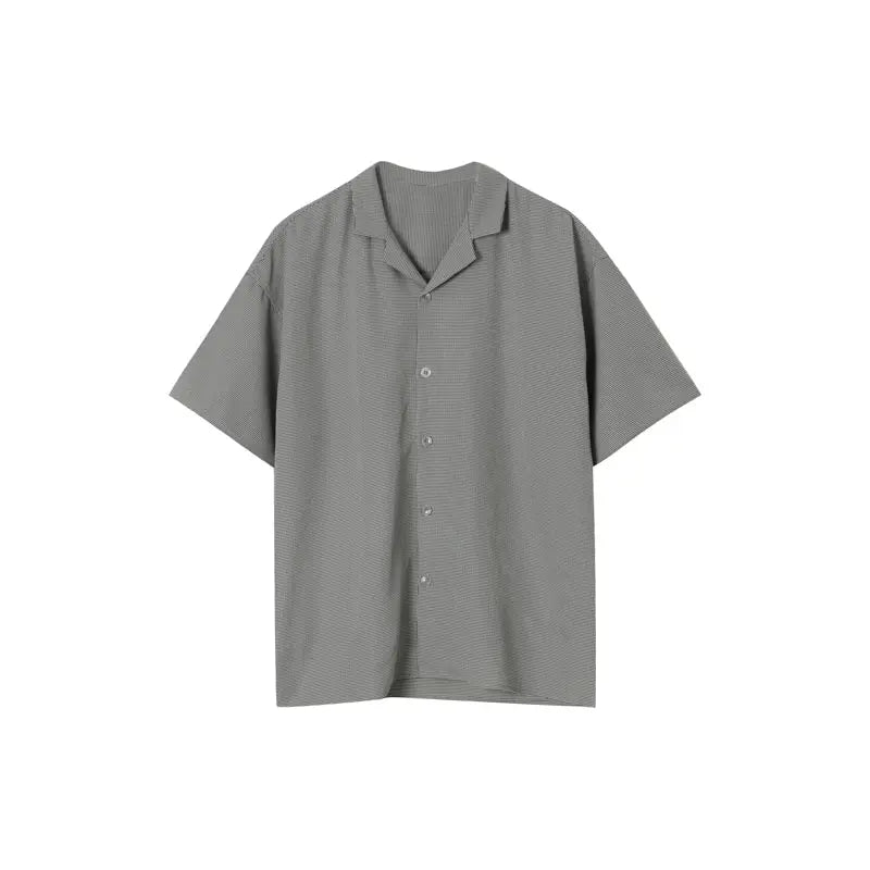 Summer Short-Sleeved Shirt Suit Plaid Suit Houndstooth Three-Piece Suit Suit Male - WAlMYe #