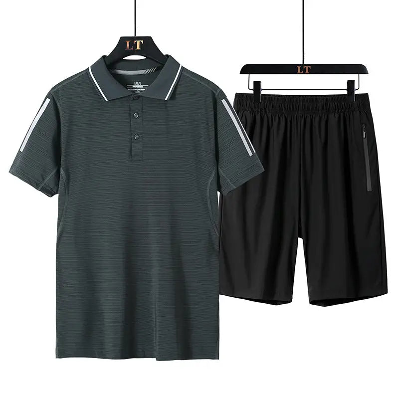 Summer Thin Ice Silk Men's Quick-drying Short-sleeved T-shirt - WAlMYe #