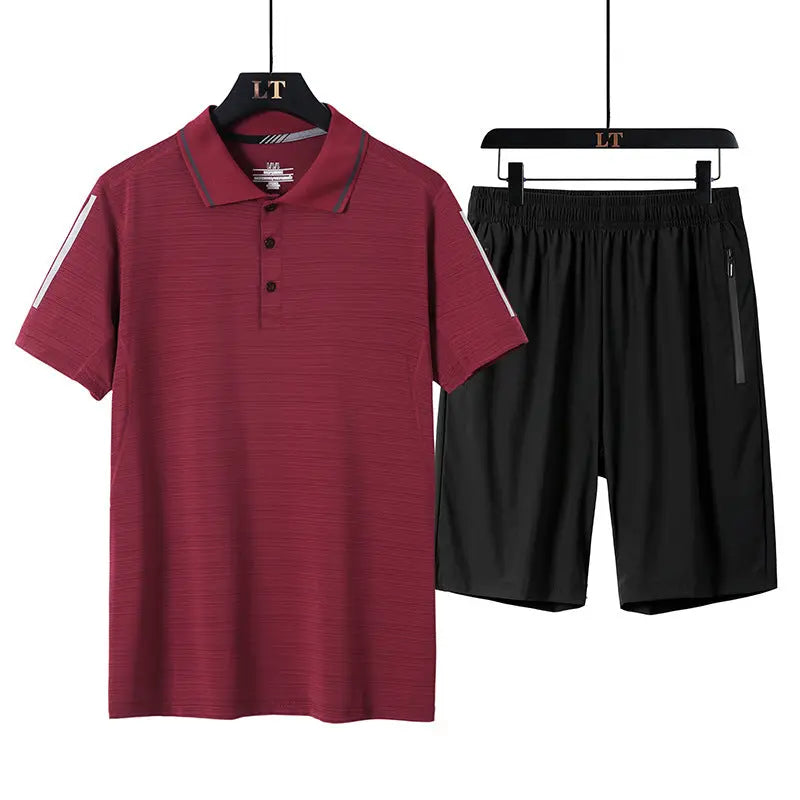 Summer Thin Ice Silk Men's Quick-drying Short-sleeved T-shirt - WAlMYe #
