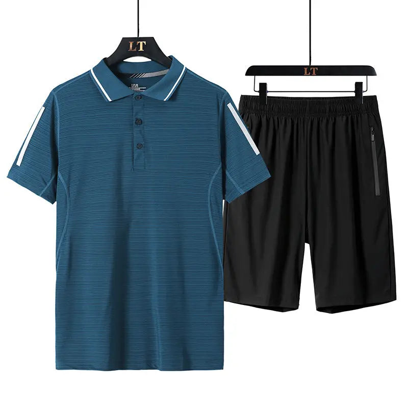 Summer Thin Ice Silk Men's Quick-drying Short-sleeved T-shirt - WAlMYe #