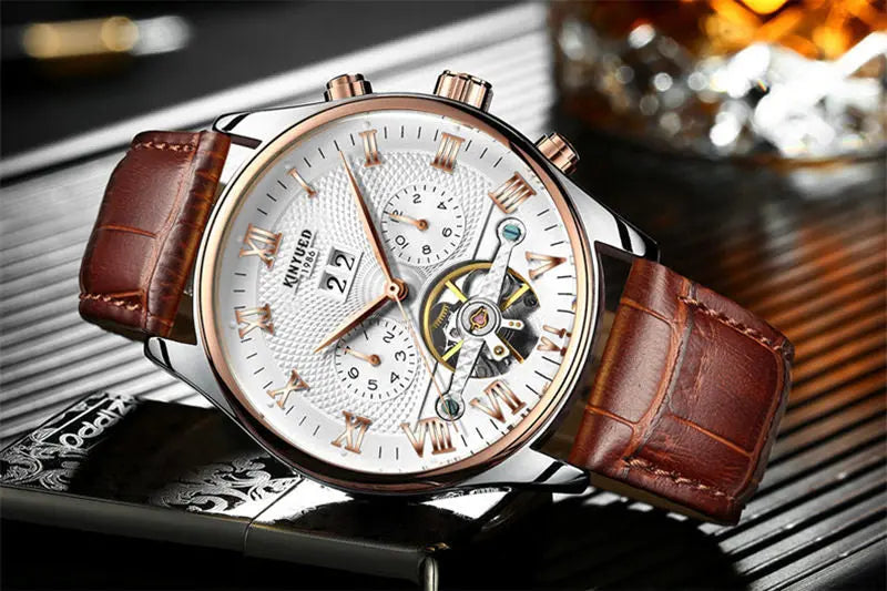 Swiss automatic hollow tourbillon mechanical watch men - WAlMYe #