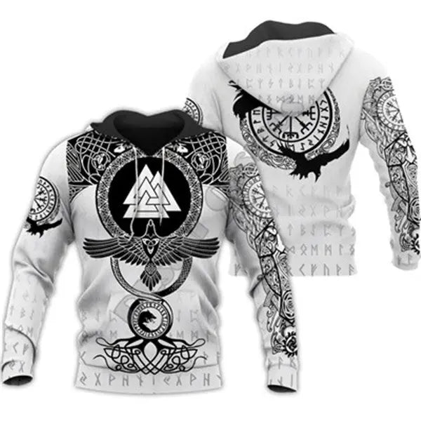 Tattoo Fashion Sportswear Casual Colorful 3D Printing Zipper Hoodie - WAlMYe #