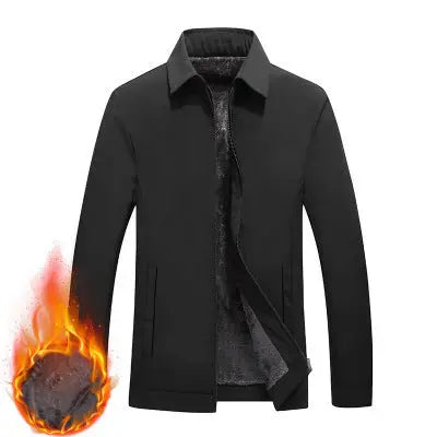 Thickened Middle-Aged And Elderly Men's Jacket Fit Lapel - WAlMYe #