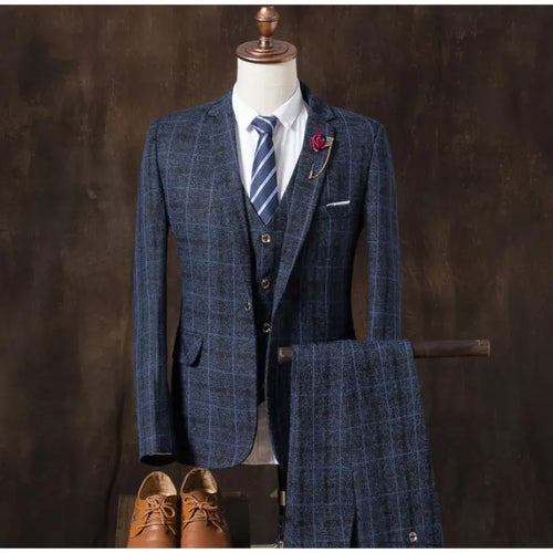 Men's Autumn Three-Piece Suit – Tailored Seasonal Formal Set | WALMYE