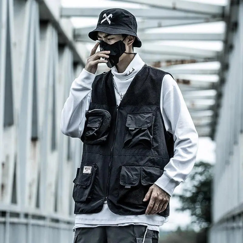 Tooling Vest Thin Section Waistcoat Function Multi-pocket Tactical Vest Jacket - WAlMYe #