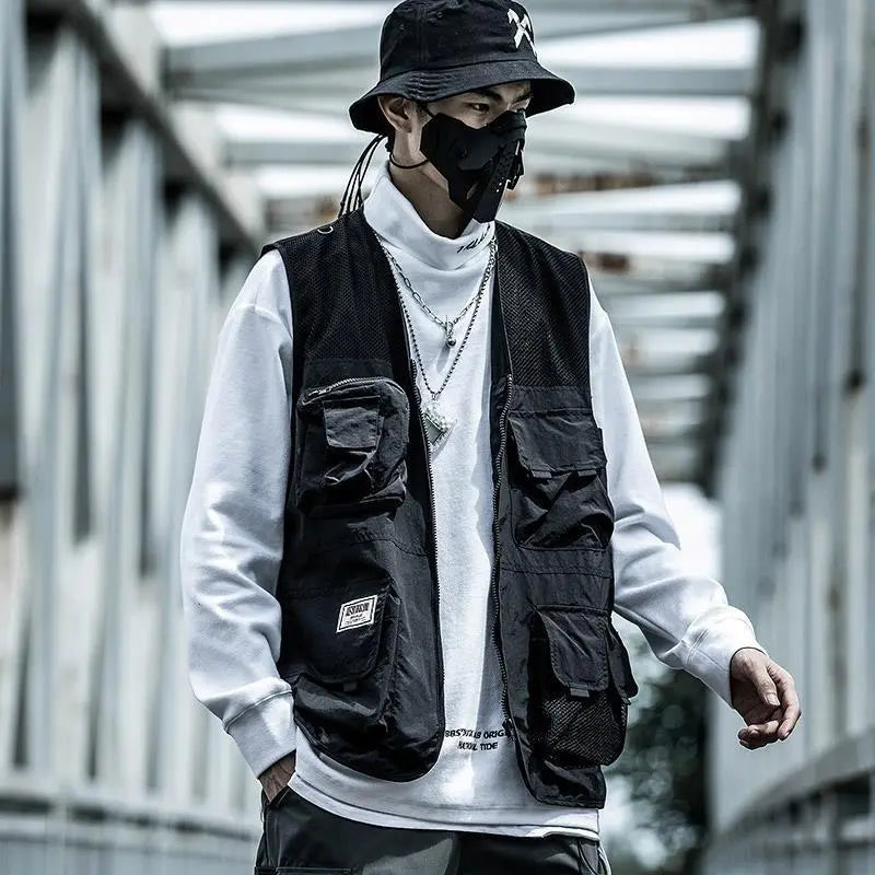 Tooling Vest Thin Section Waistcoat Function Multi-pocket Tactical Vest Jacket - WAlMYe #