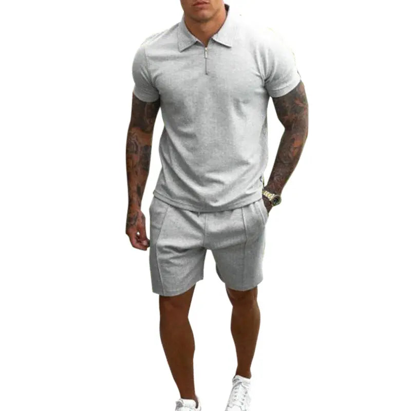 Two-piece Casual Short-sleeved Slim Men's Suit - WAlMYe #