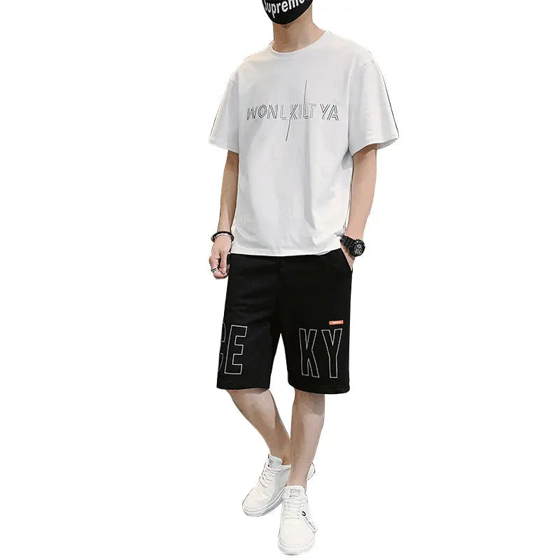 Two-piece Cotton T-shirt Short-sleeved Shorts - WAlMYe #
