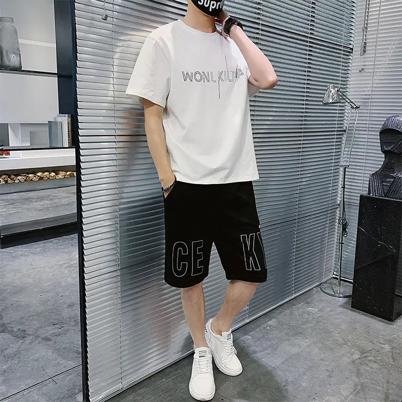 Two-piece Cotton T-shirt Short-sleeved Shorts - WAlMYe #