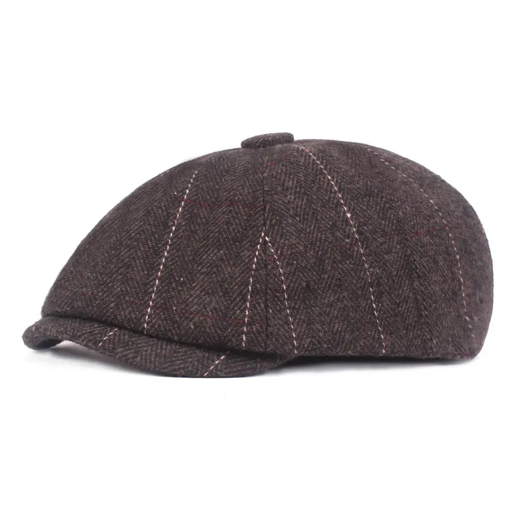 Unisex Autumn Winter Newsboy Caps Men And Women Warm Tweed O - WAlMYe #