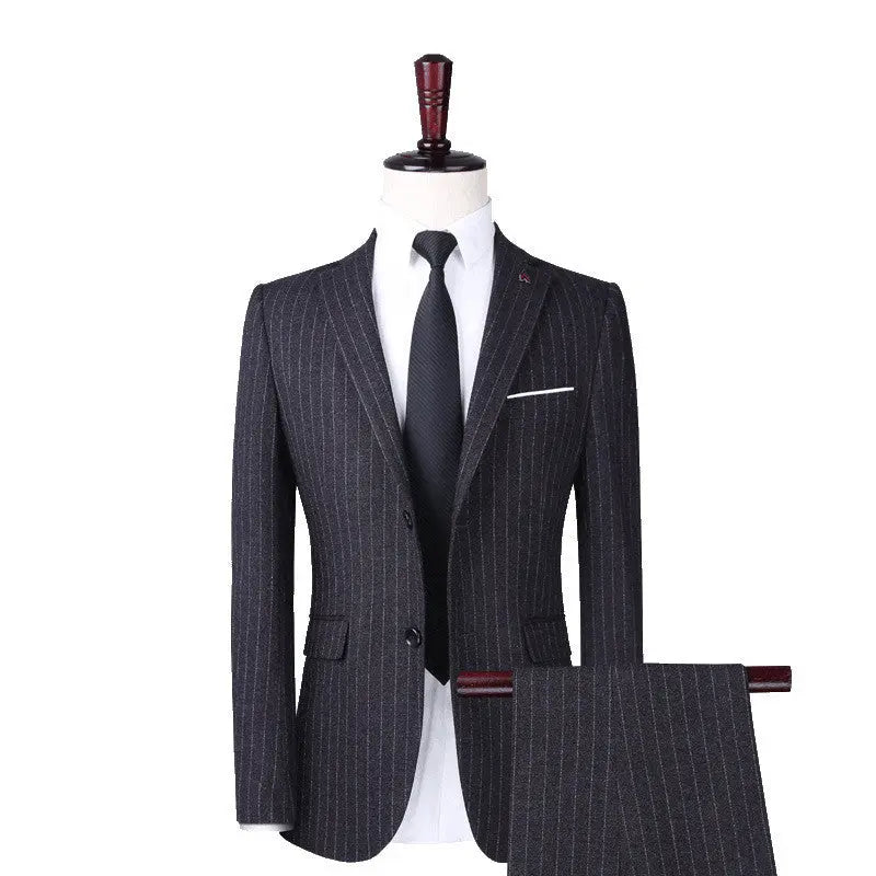Vertical striped suit groom groomsmen - WAlMYe #