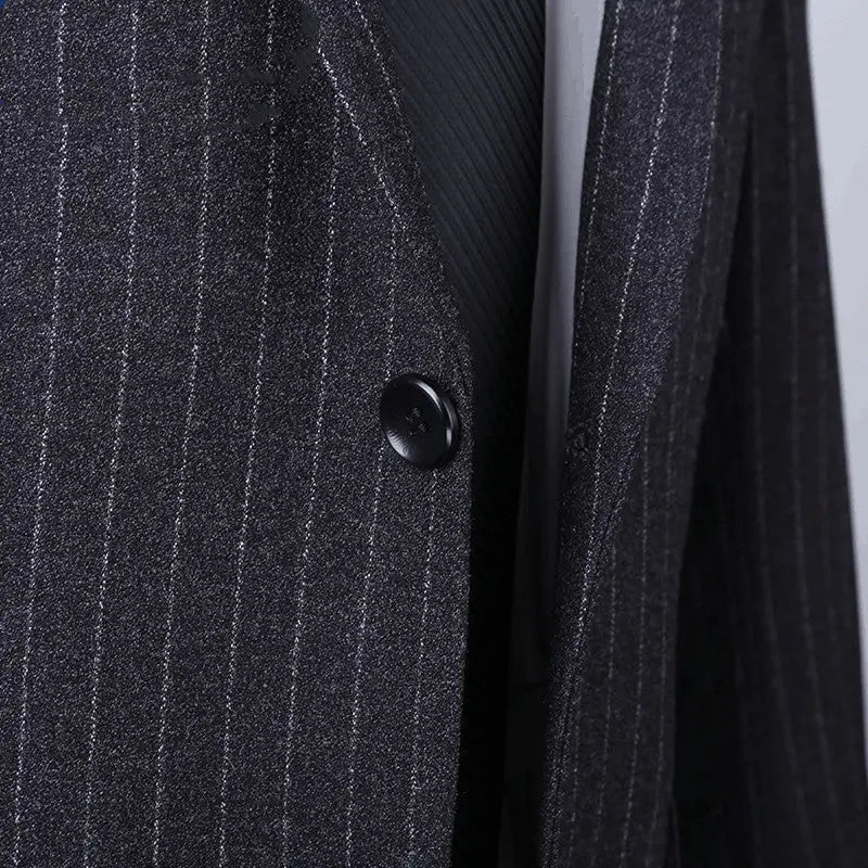 Vertical striped suit groom groomsmen - WAlMYe #
