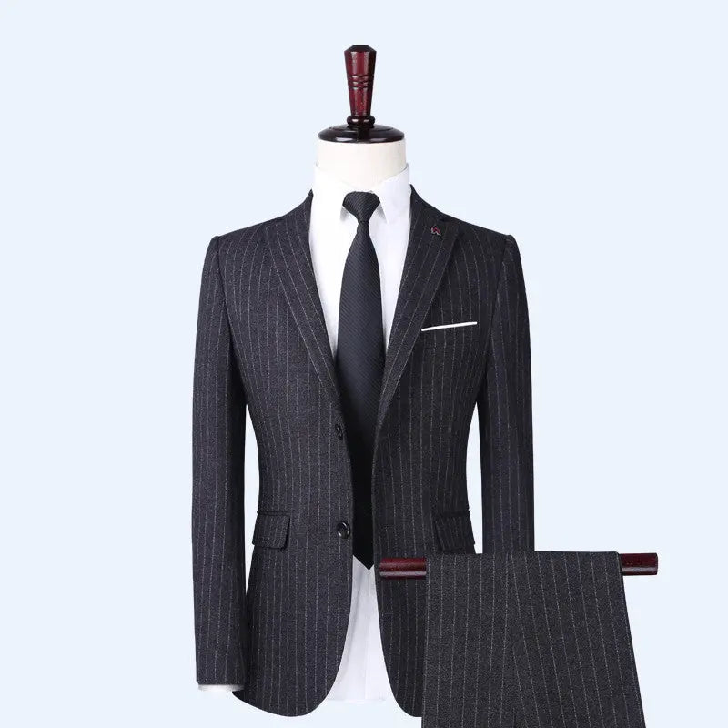 Vertical striped suit groom groomsmen - WAlMYe #