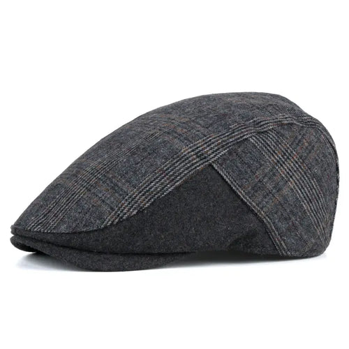 Vintage British Check Men's Warm Beret - WAlMYe #