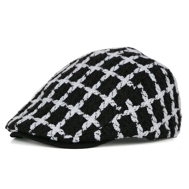 Vintage British Check Men's Warm Beret - WAlMYe #