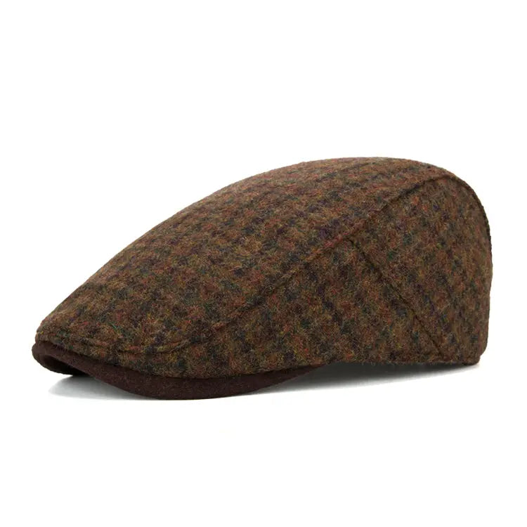 Vintage British Check Men's Warm Beret - WAlMYe #