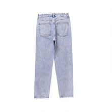 Load image into Gallery viewer, Vintage Washed Distressed Light Blue Zippered Jeans - WAlMYe #
