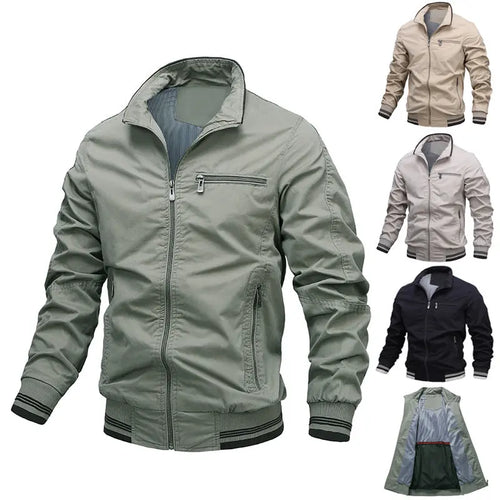 Washed Solid Color Casual Jacket Cotton Jacket Men - WAlMYe #