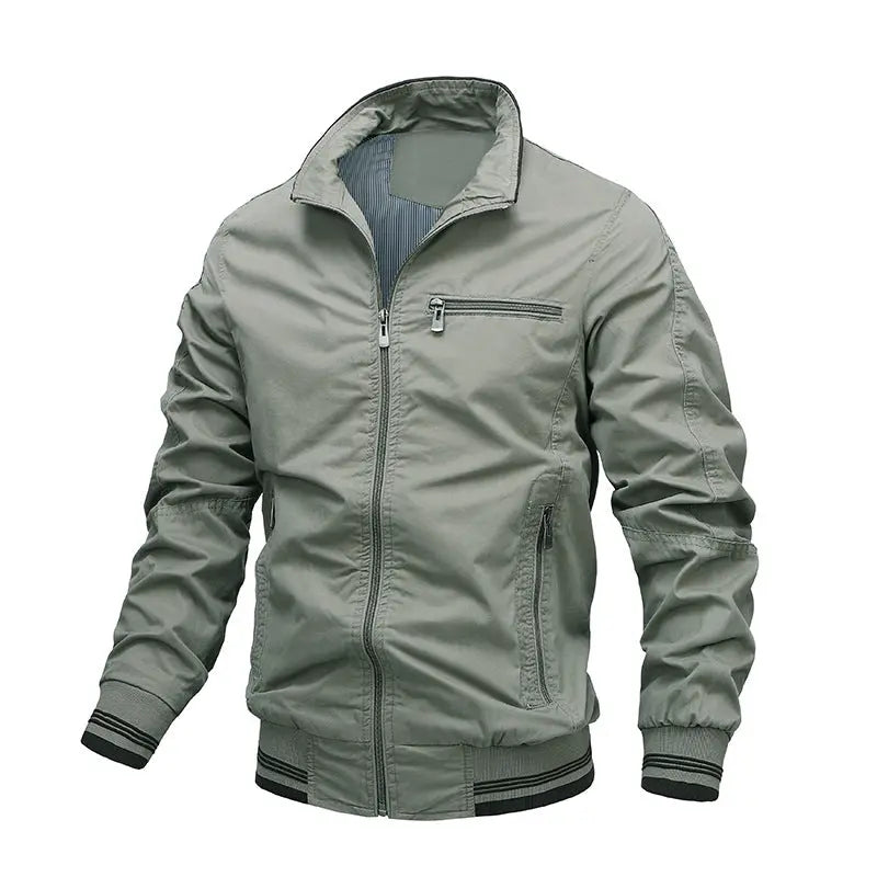 Washed Solid Color Casual Jacket Cotton Jacket Men - WAlMYe #