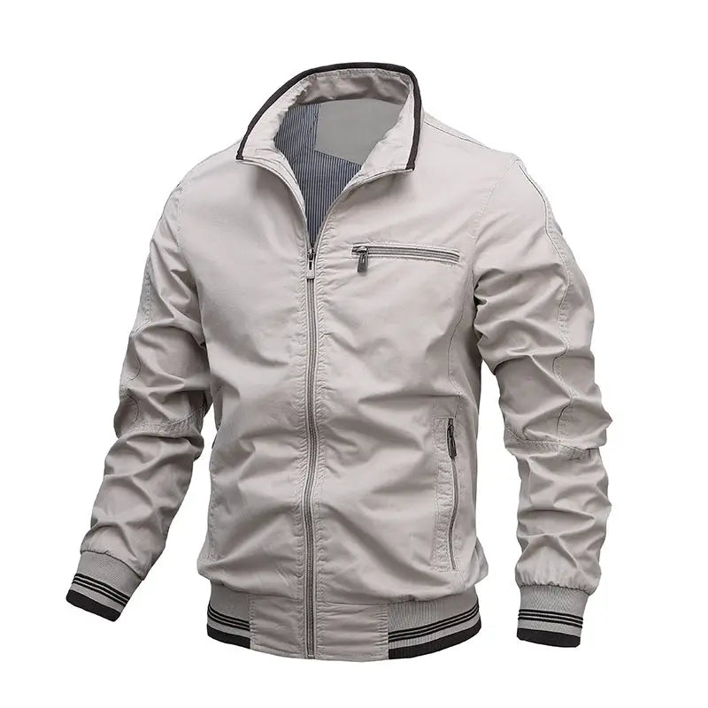 Washed Solid Color Casual Jacket Cotton Jacket Men - WAlMYe #