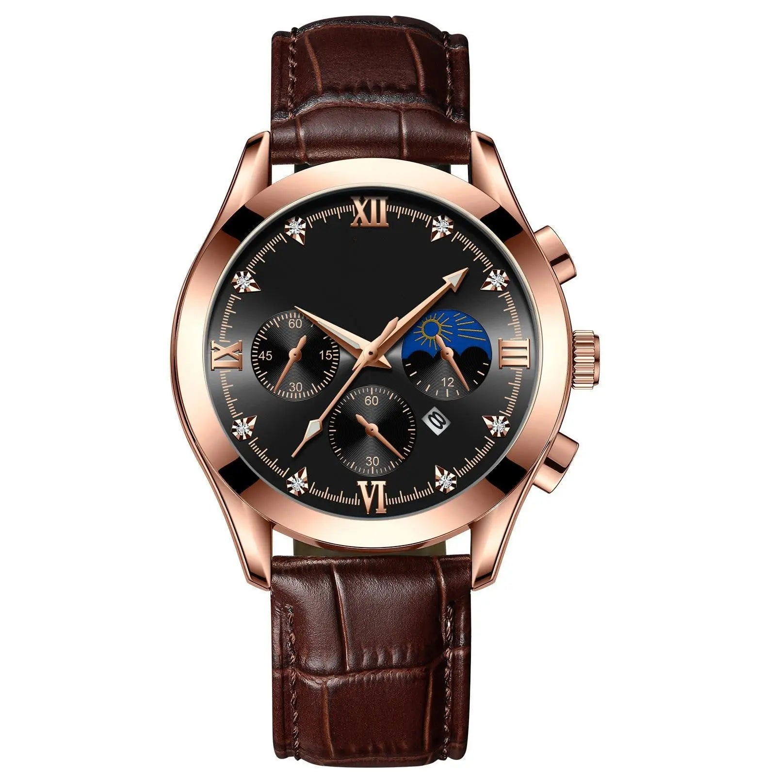 Waterproof Luminous Calendar Men's Fashion Genuine Leather Watch - WAlMYe #