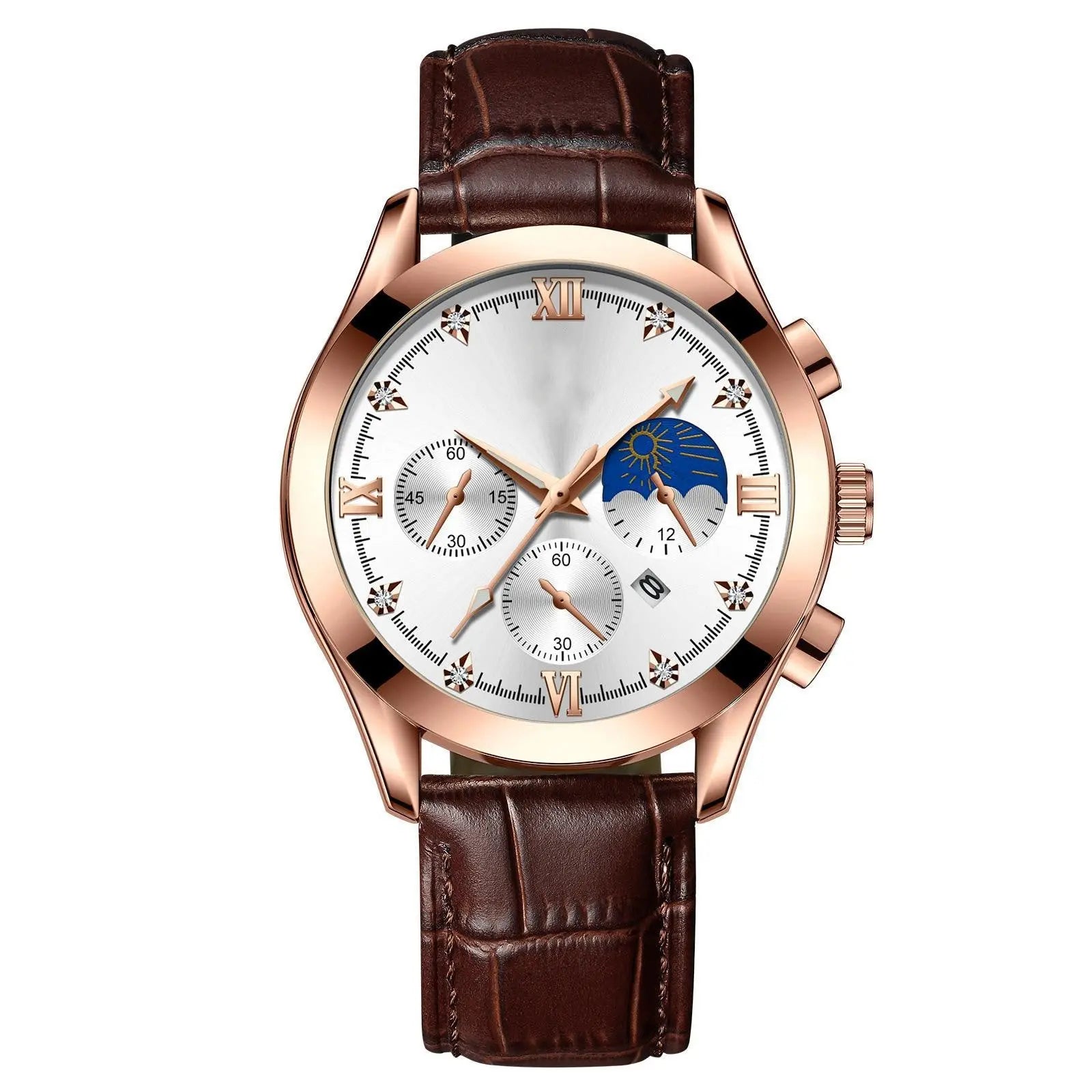 Waterproof Luminous Calendar Men's Fashion Genuine Leather Watch - WAlMYe #