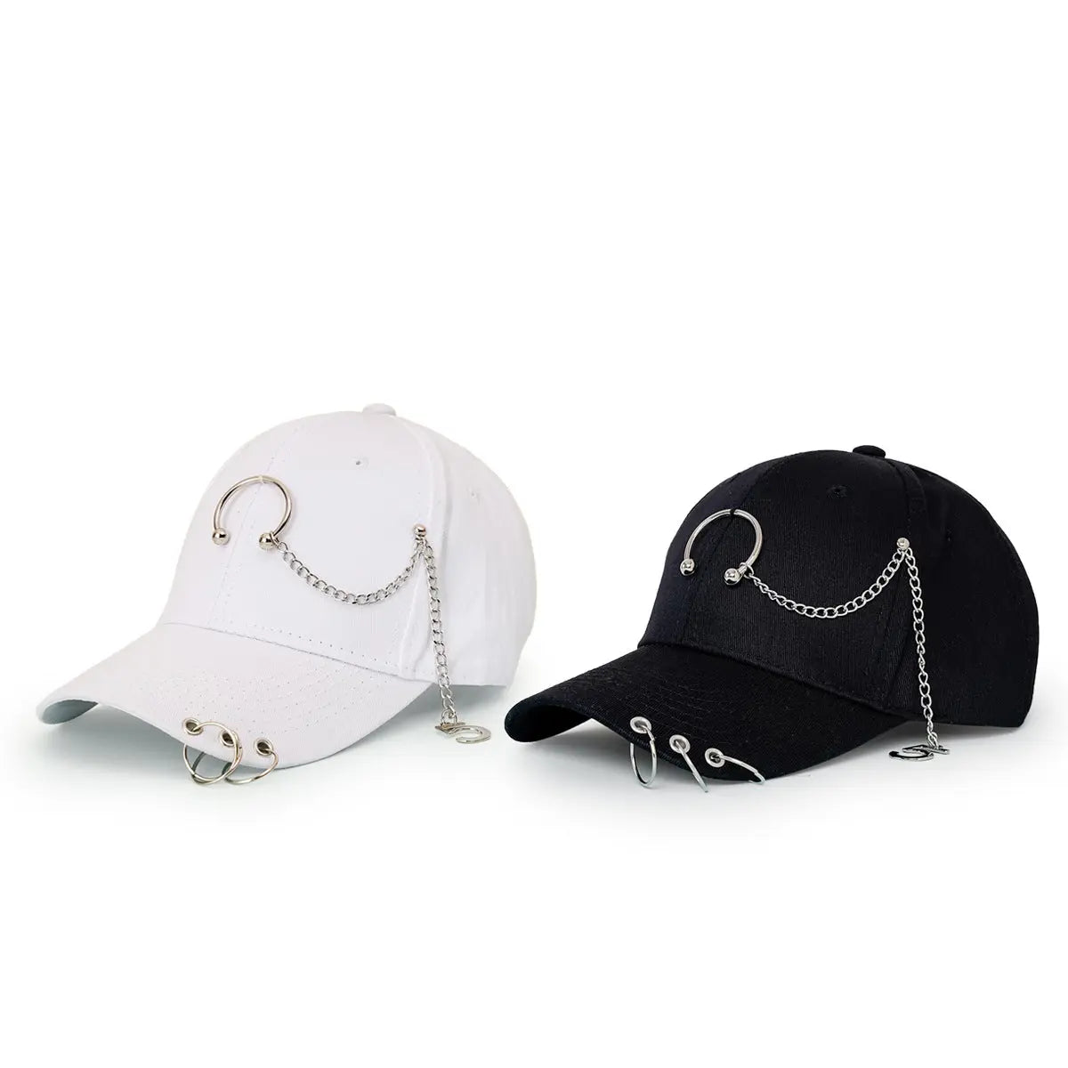 Wide-brimmed Baseball Hat With Chain Hoop - WAlMYe #