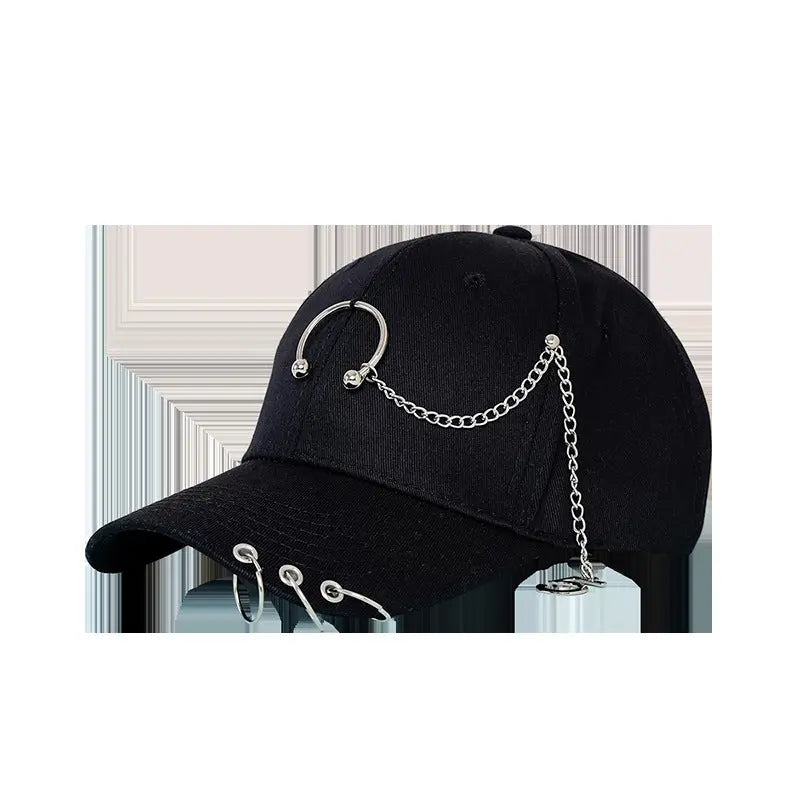 Wide-brimmed Baseball Hat With Chain Hoop - WAlMYe #