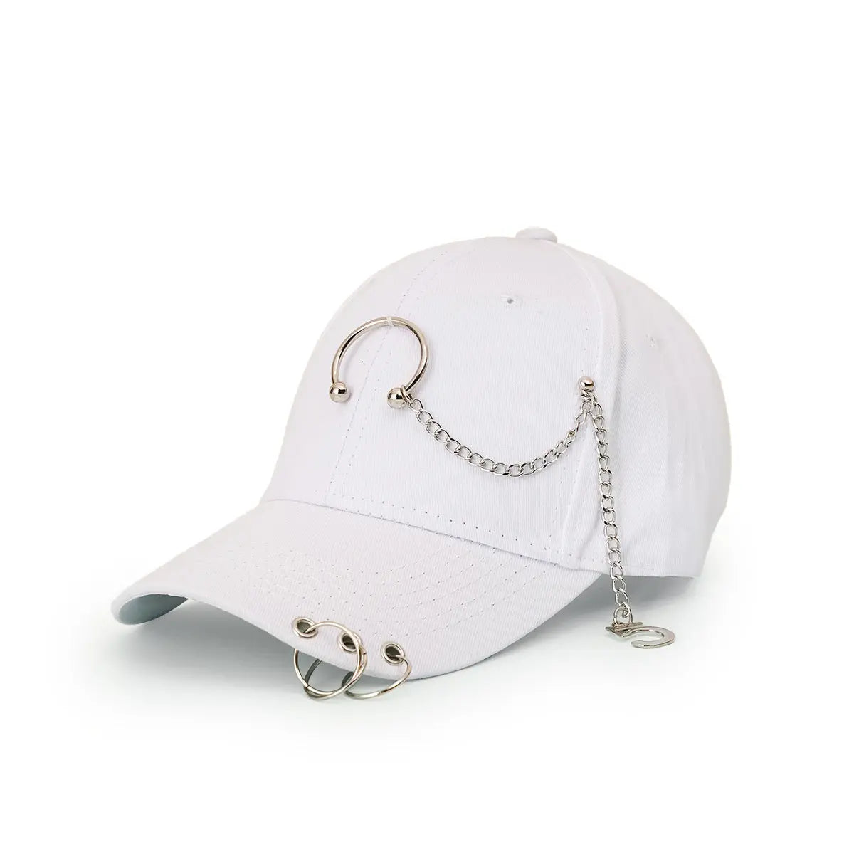 Wide-brimmed Baseball Hat With Chain Hoop - WAlMYe #