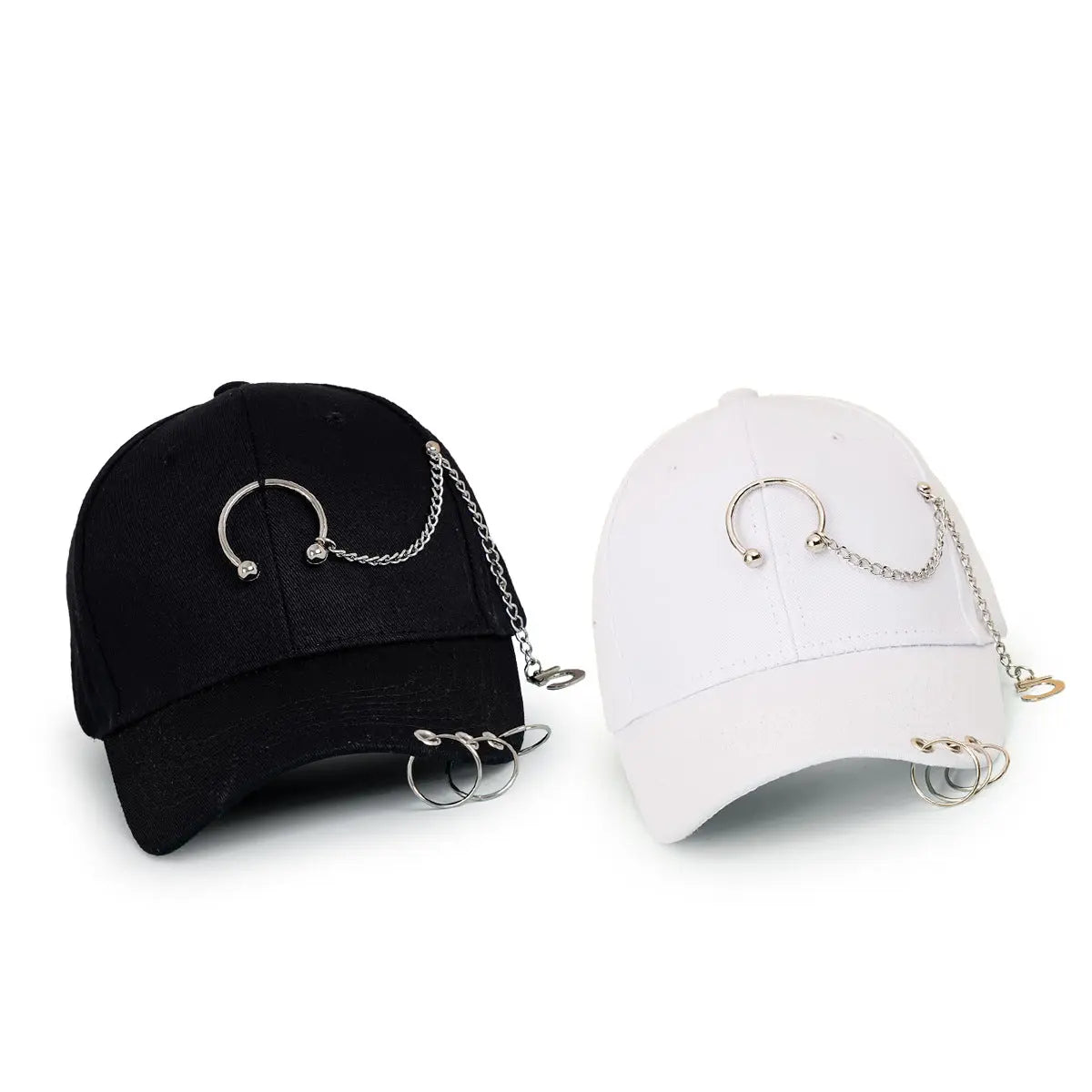 Wide-brimmed Baseball Hat With Chain Hoop - WAlMYe #