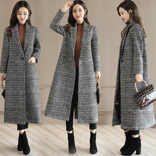 Load image into Gallery viewer, Women&#39;s Fashion Casual Tweed Suit Collar Black And White Plaid Jacket - WAlMYe #
