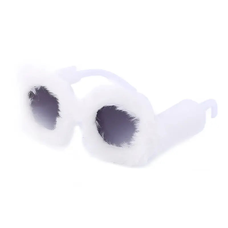 Women's Fashion Round Frame Plush Full Coverage Sunglasses - WAlMYe #