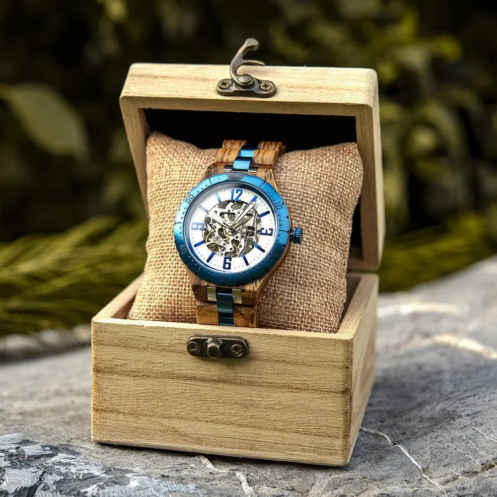 Wooden Automatic Mechanical Watches Men Luxury - WAlMYe #