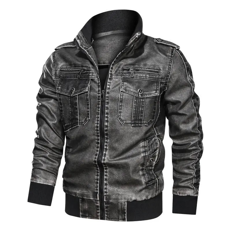 A tough leather jacket with velvet - WAlMYe #