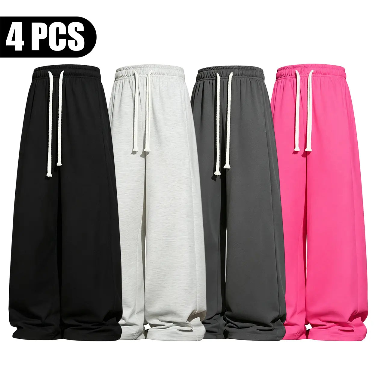 Men’S All-Season Baggy Wide-Leg Athletic Pants - Sports Clothing with Deep Pockets, Soft Breathable Fabric, Machine Washable Mens Clothing for Street Style, Khaki Pants Clothes
