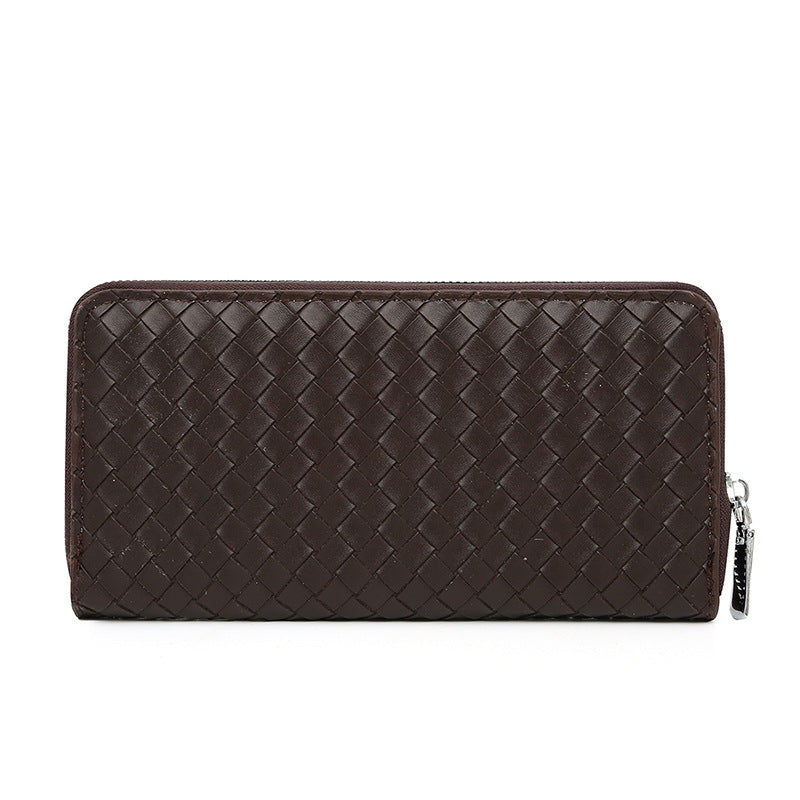 Men's Simple Leather Woven Pattern Wallet - WAlMYe #