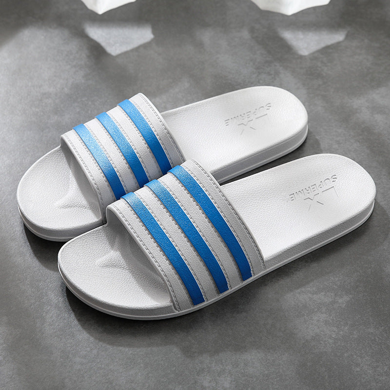 White Stripes Slippers For Women And Men Bathroom Slippers Home Shoes - WAlMYe #