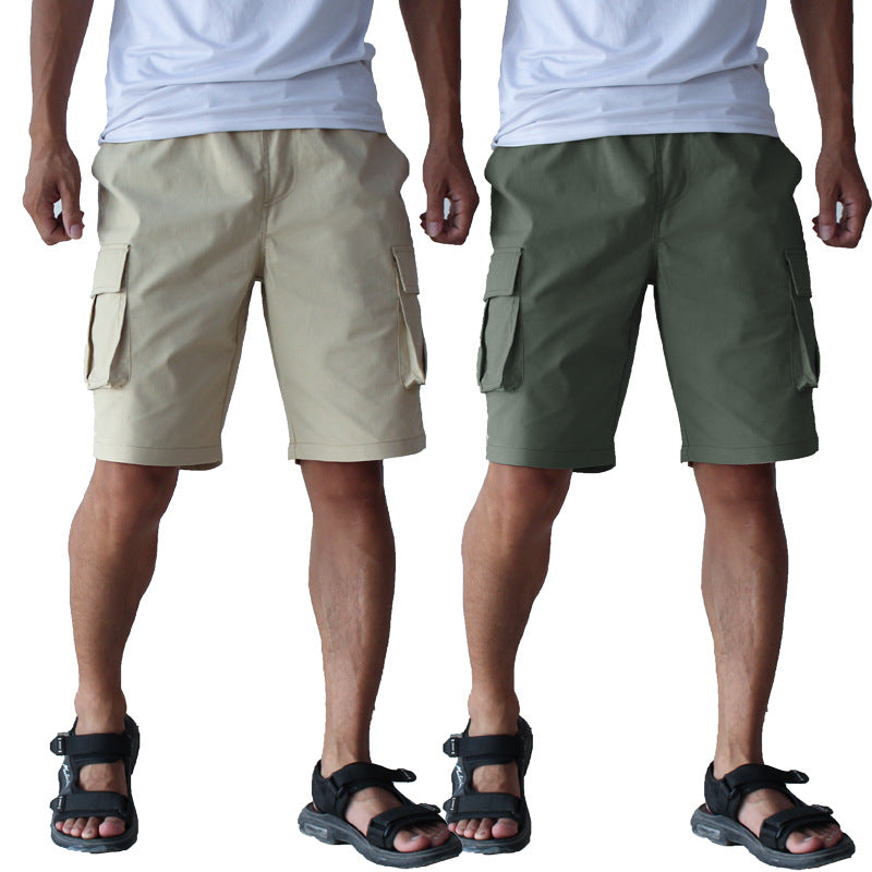 Summer Men's Plus Size Stretch Casual Pants Overalls Shorts - WAlMYe #