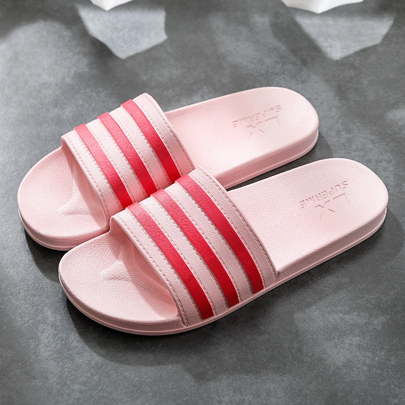 White Stripes Slippers For Women And Men Bathroom Slippers Home Shoes - WAlMYe #