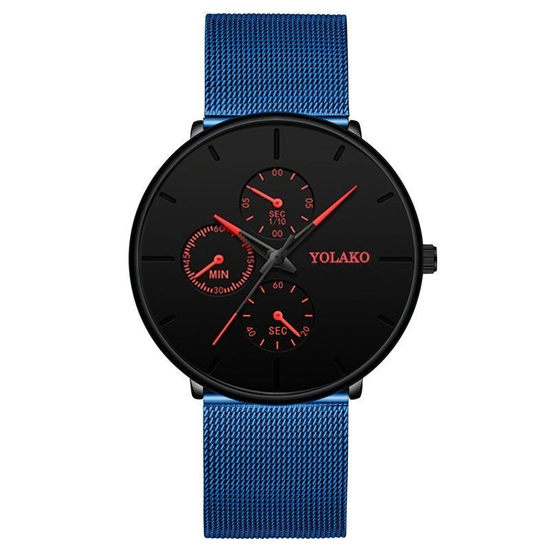 Fashionable ultra-thin mesh belt men's watch - WAlMYe #