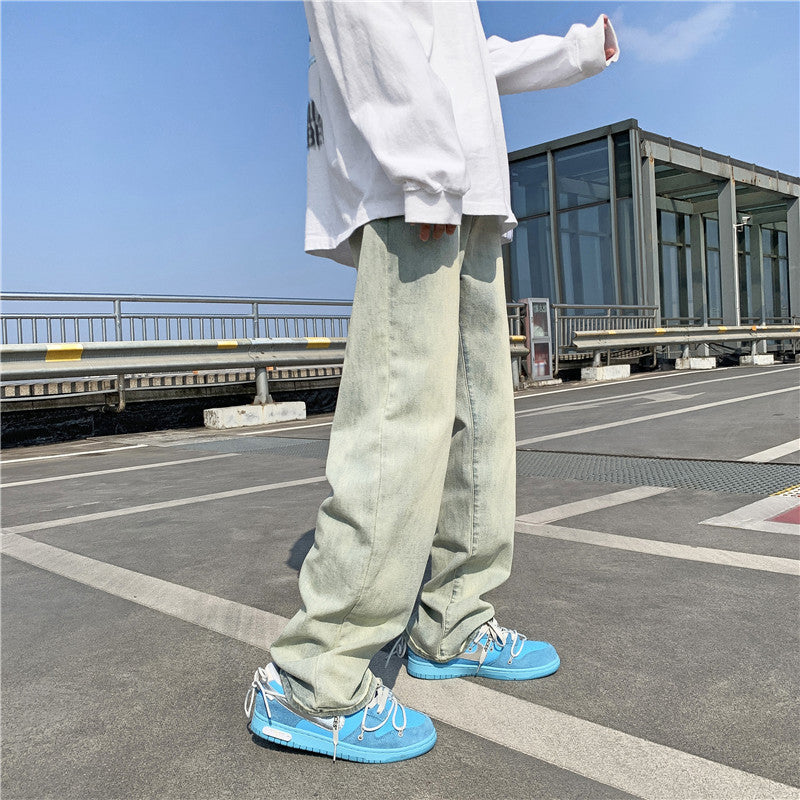 Vintage Washed Jeans Men's Loose Straight Fit - WAlMYe #