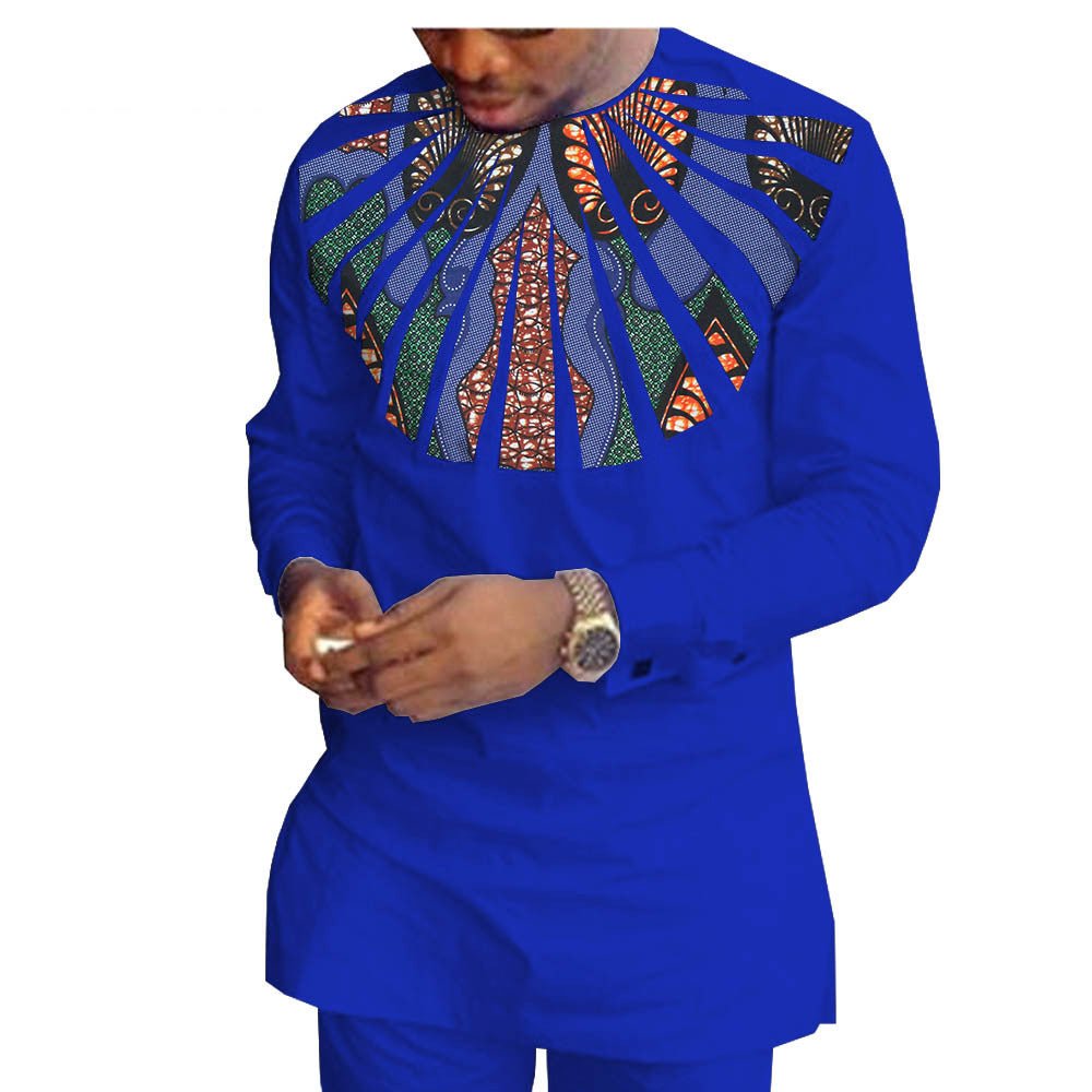 African Ethnic Printing Batik Cotton Men'S Casual Suit - WAlMYe #