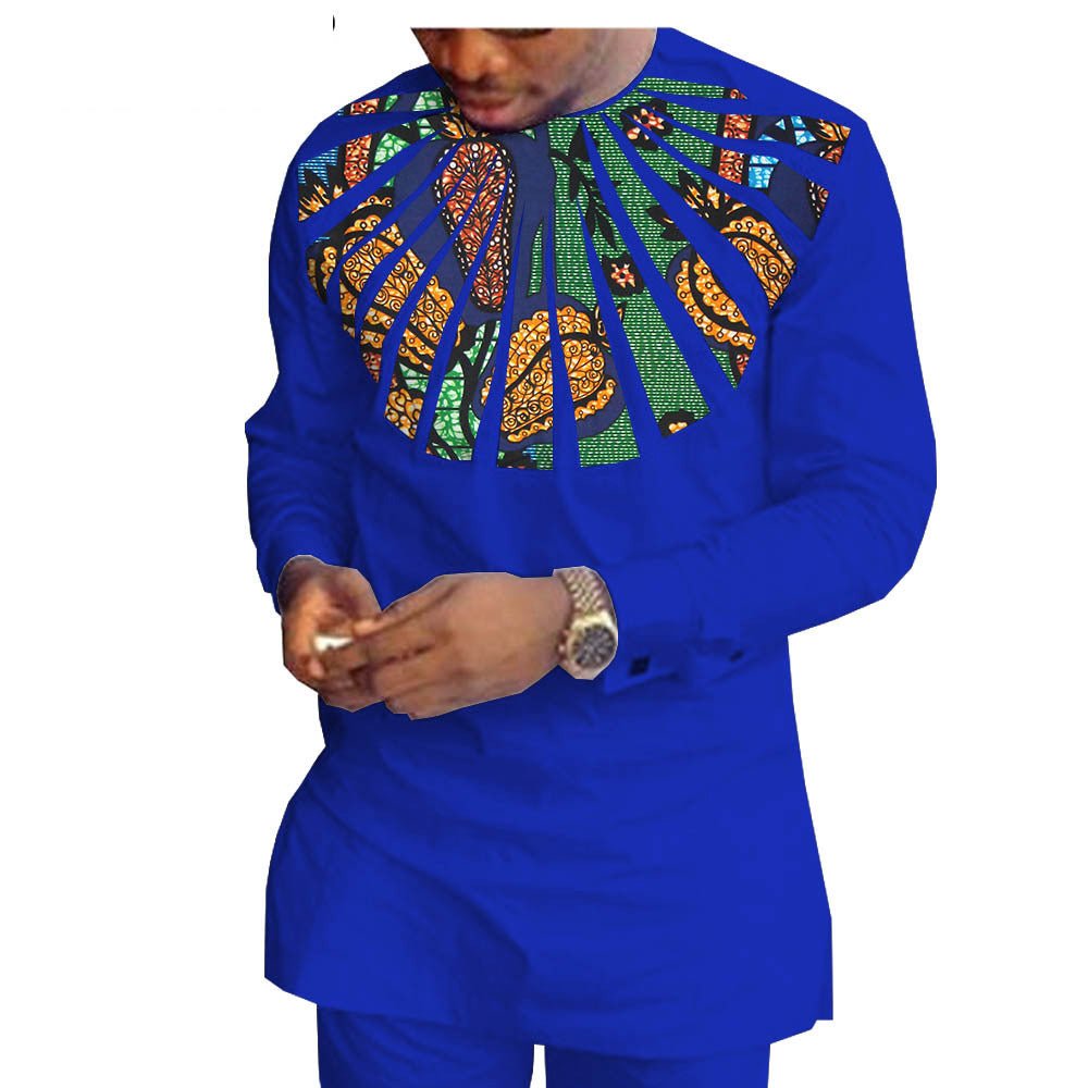 African Ethnic Printing Batik Cotton Men'S Casual Suit - WAlMYe #