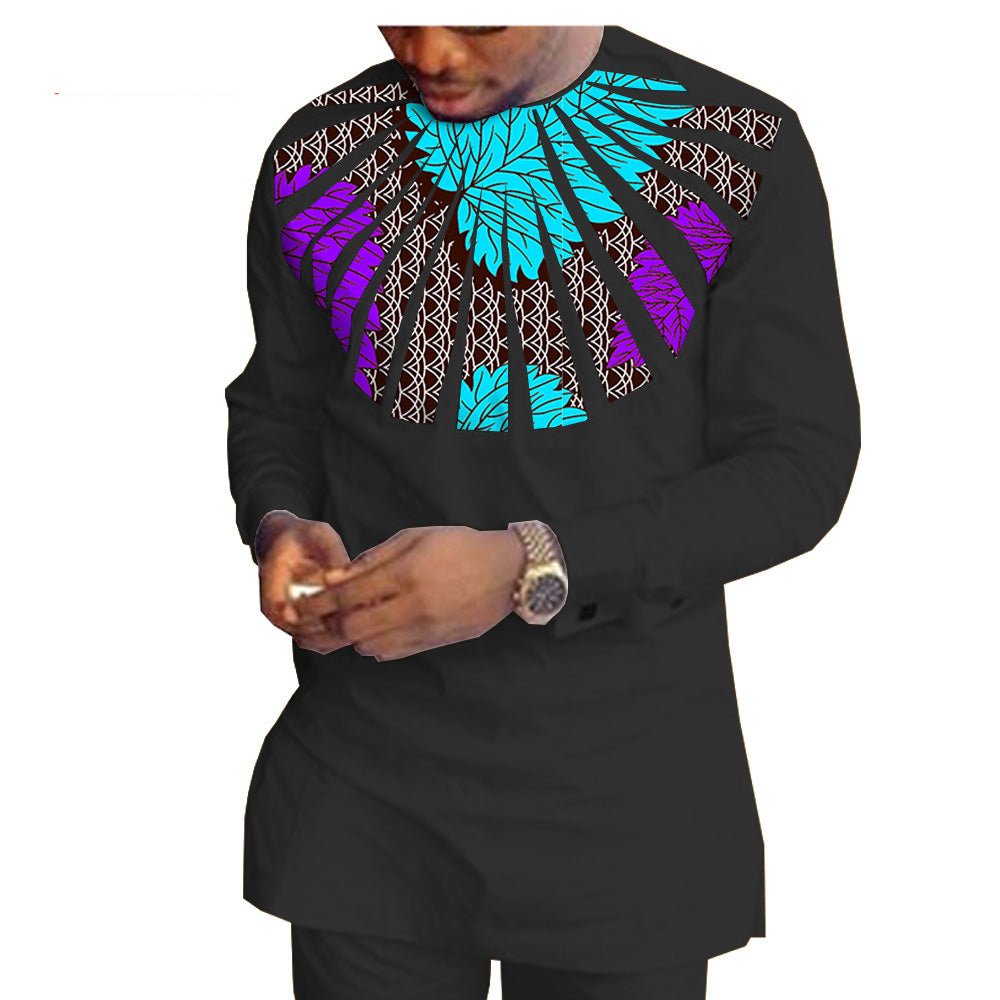 African Ethnic Printing Batik Cotton Men'S Casual Suit - WAlMYe #