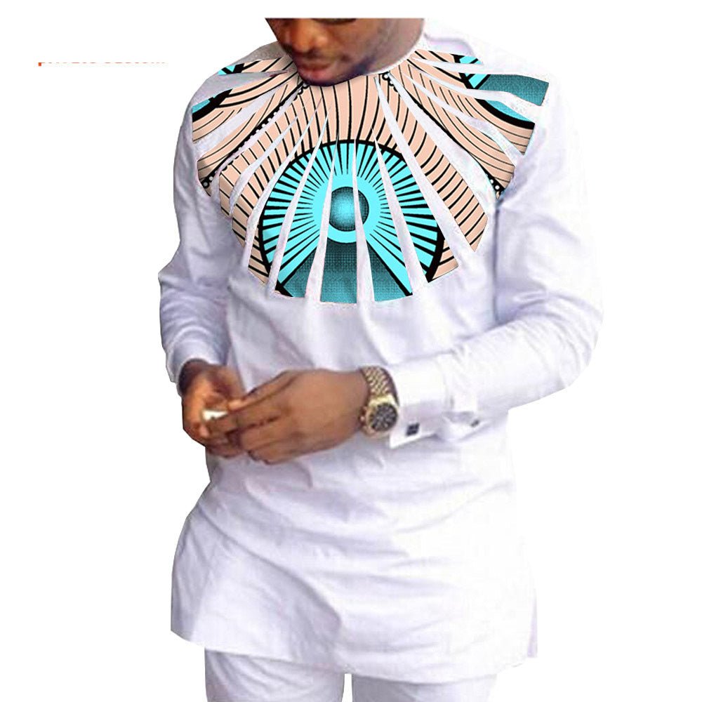 African Ethnic Printing Batik Cotton Men'S Casual Suit - WAlMYe #