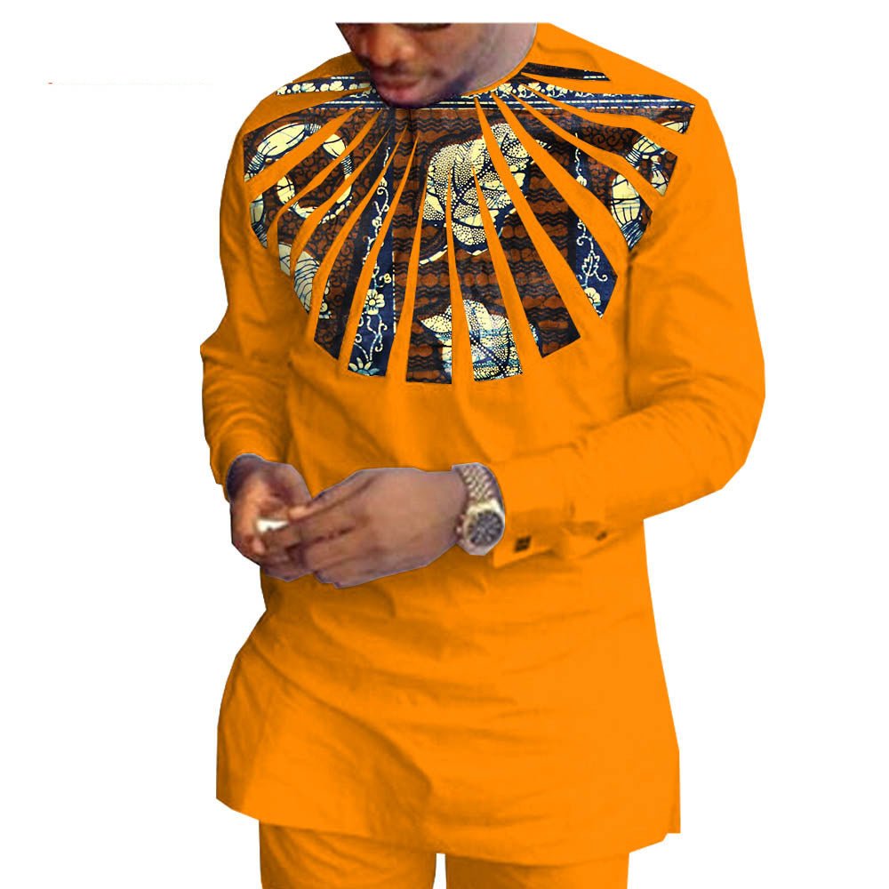 African Ethnic Printing Batik Cotton Men'S Casual Suit - WAlMYe #