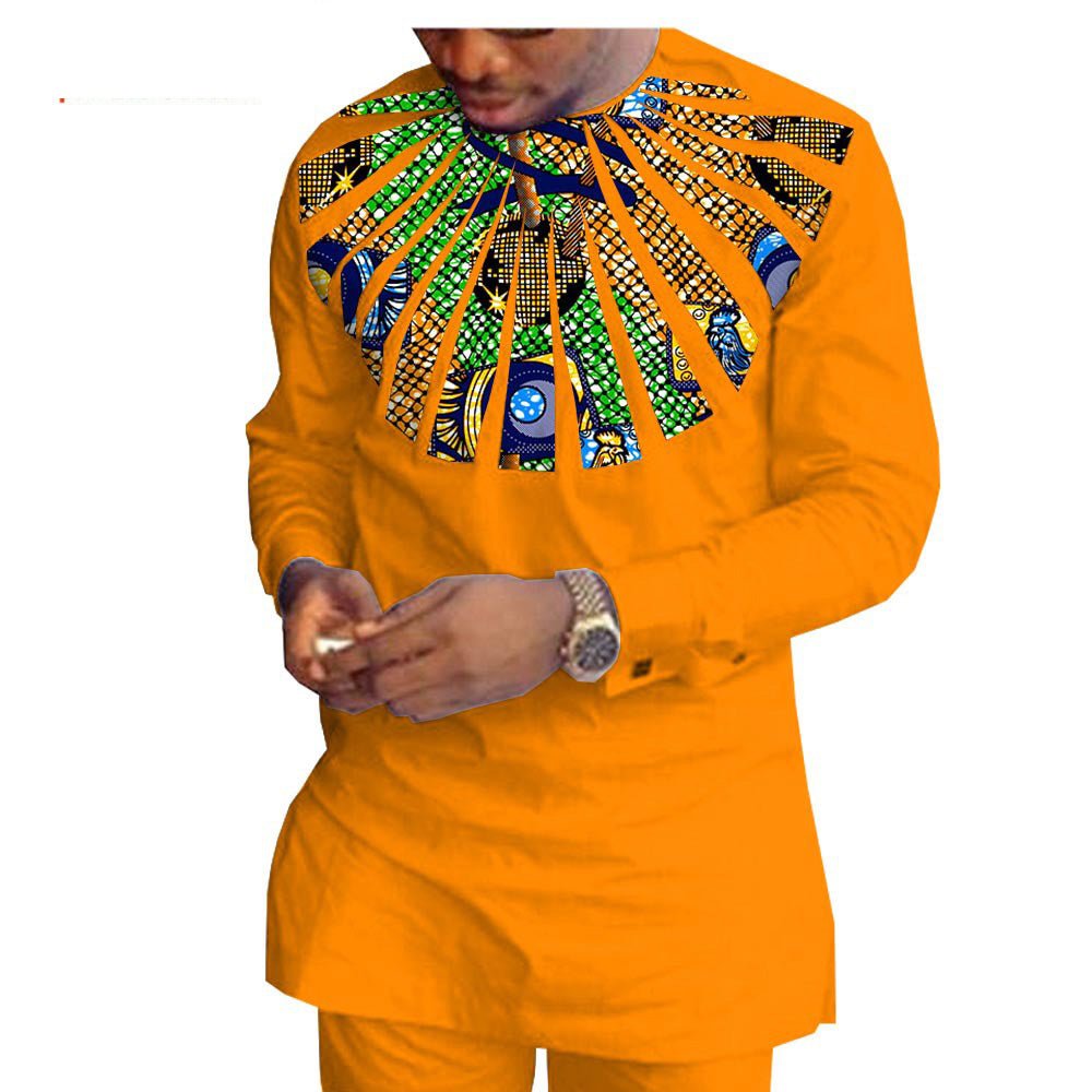 African Ethnic Printing Batik Cotton Men'S Casual Suit - WAlMYe #