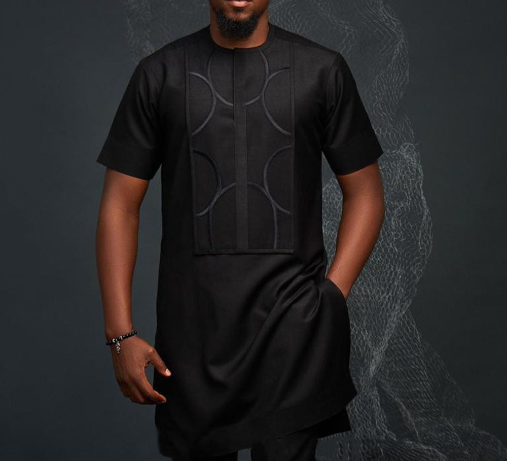 African Ethnic Style Short Sleeve Medium Length Shirt T-Shirt - WAlMYe #