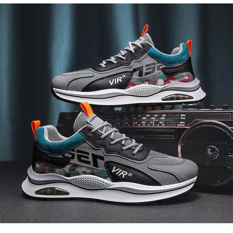 Air Cushion Mesh Sneakers Personalized Fashion Lace Up Sports Shoes Men Casual Versatile Breathable Walking Running Shoes - WAlMYe #
